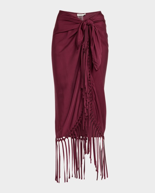 Elara Fringe-Trim Pareo Coverup